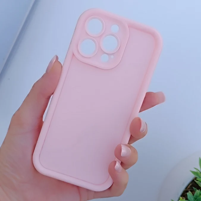 قاب گوشی ساده سولید صورتی ایفون iphone 13pro