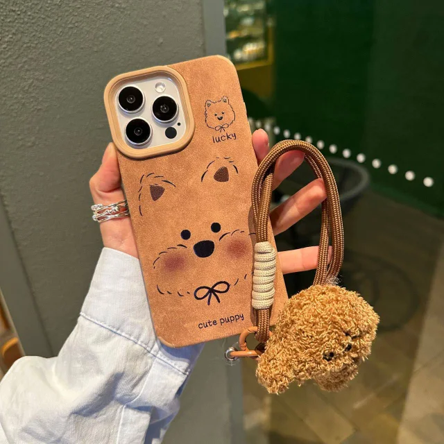 قاب گوشی مدل Lucky Puppy مخمل به همراه دستبند
