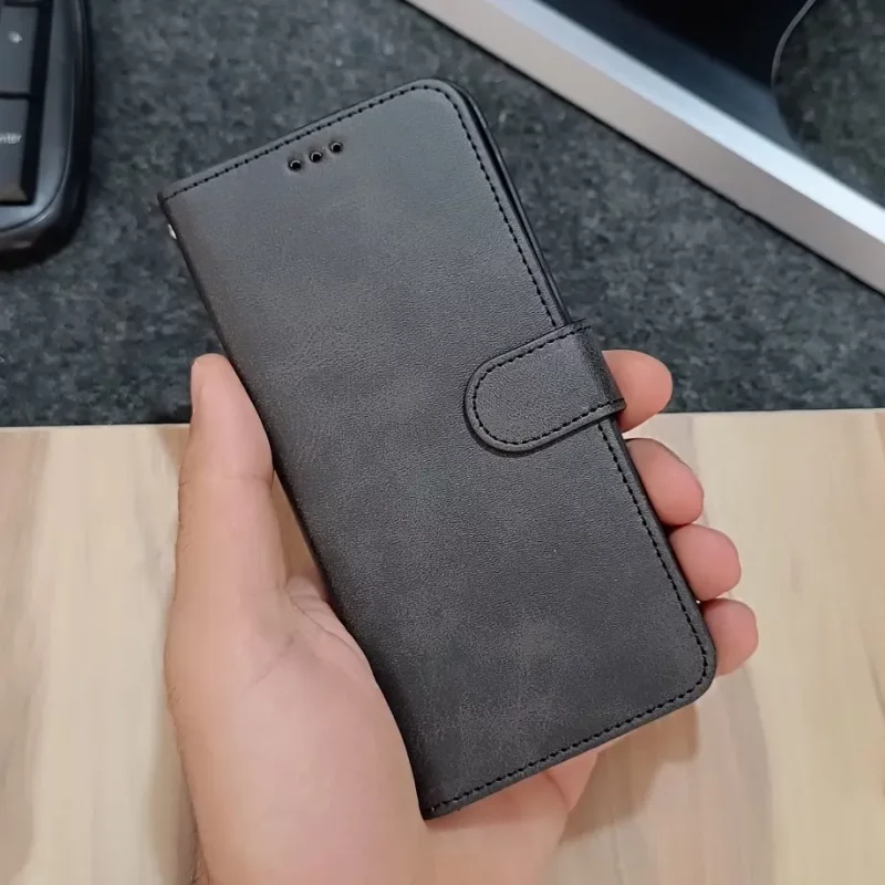 کیف کتابی چرمی ضد ضربه با قفل مغناطیسی و استند برای سامسونگ A16