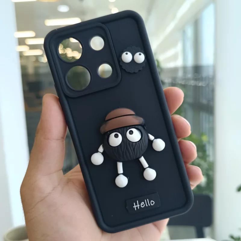 قاب گوشی شیائومی Redmi Note 13 Pro 4G  مدل عروسکی سه بعدی میکروب رنگ مشکی