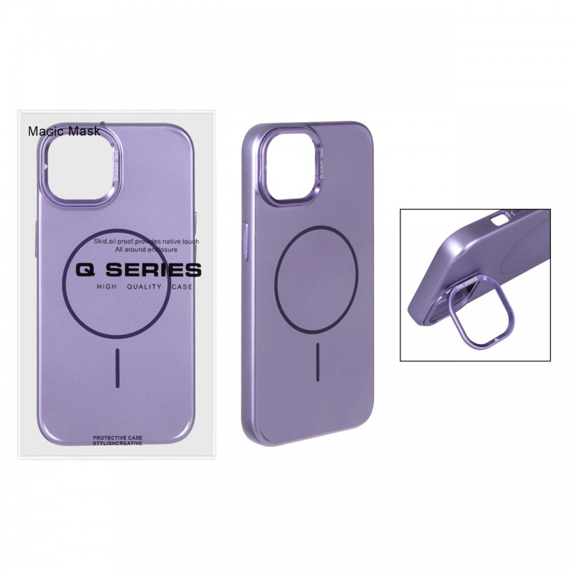 قاب گوشی MagSafe مدل AlumStand Pro مجهز به استند و محافظ لنز آلومینیومی مناسب iPhone 13 / 14 - رنگ بنفش