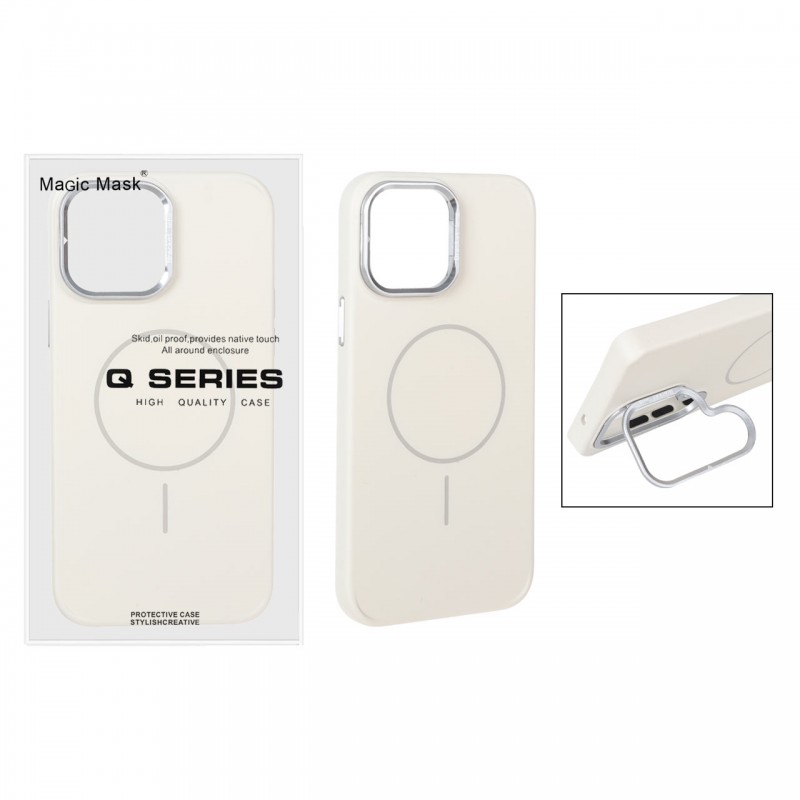 قاب گوشی MagSafe مدل AlumStand Pro مجهز به استند و محافظ لنز آلومینیومی مناسب iPhone 13 Pro Max - رنگ کرم