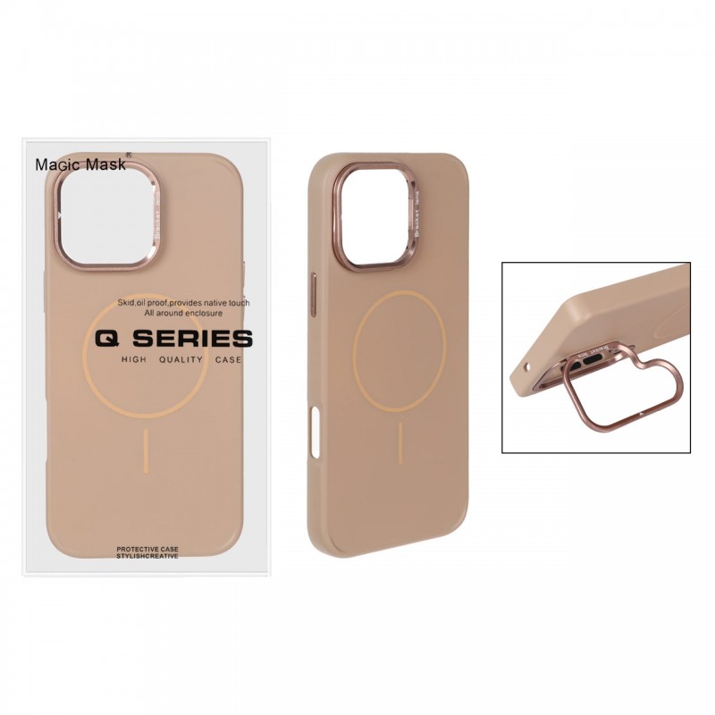 قاب گوشی MagSafe مدل AlumStand Pro مجهز به استند و محافظ لنز آلومینیومی مناسب iPhone 16 Pro Max - رنگ صحرایی