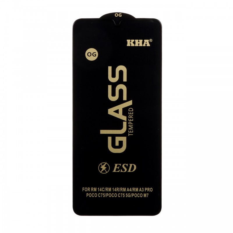 محافظ صفحه نمایش شیشه ای Xiaomi Redmi 14C / Poco C75 / Poco C71 / Redmi A5 / Redmi A3 Pro / Redmi A4 / Poco M7 مدل فول کاور برند OG