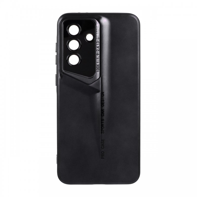 قاب گوشی Samsng Galaxy A36 طرح اسپرت متالیک ضد خش و مقاوم در برابر ضربه، محافظ لنز دار - رنگ مشکی