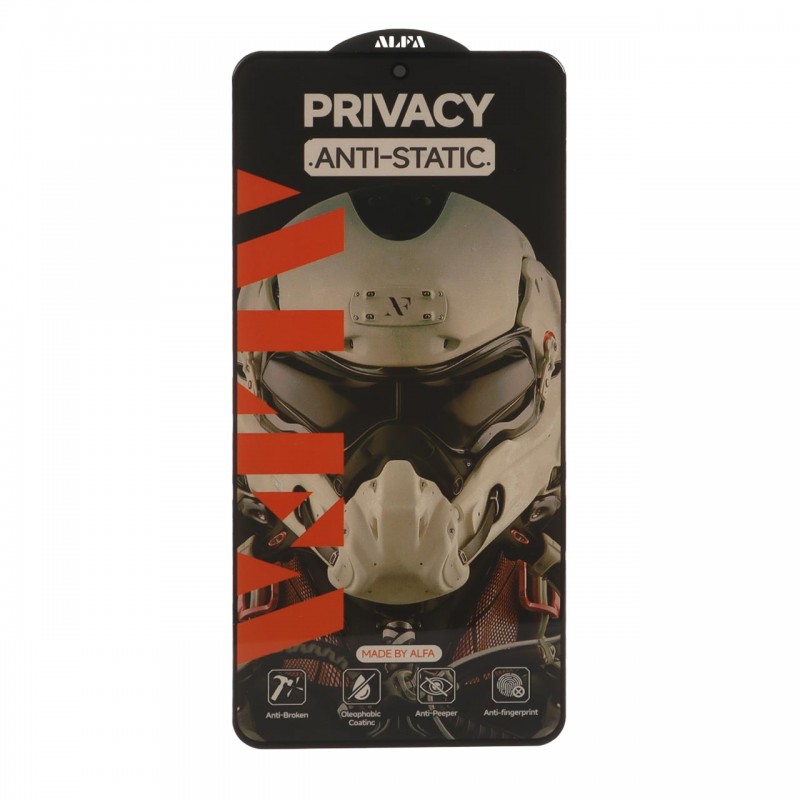 محافظ صفحه نمایش شیشه ای پرایوسی Xiaomi Poco X7 Pro / Mi 14T / Mi 14T Pro / Redmi Note 13 Pro 5G برند آلفا مدل فول کاور آنتی استاتیک