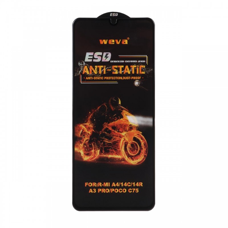 محافظ صفحه نمایش شیشه ای Xiaomi Redmi 14C/ Redmi A5/ Poco C71 مدل فول کاور Anti Static ESD Weva