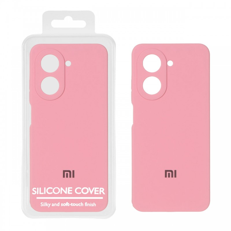 قاب گوشی سیلیکونی Xiaomi Redmi A5 / Poco C71 محافظ لنز دار پاک کنی اورجینال High-Grade Quality - رنگ گلبهی