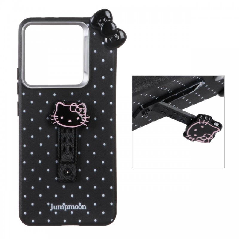 قاب گوشی سیلور لنز Hello Kitty  استنددار برای Xiaomi Redmi Note 14 4G - مشکی