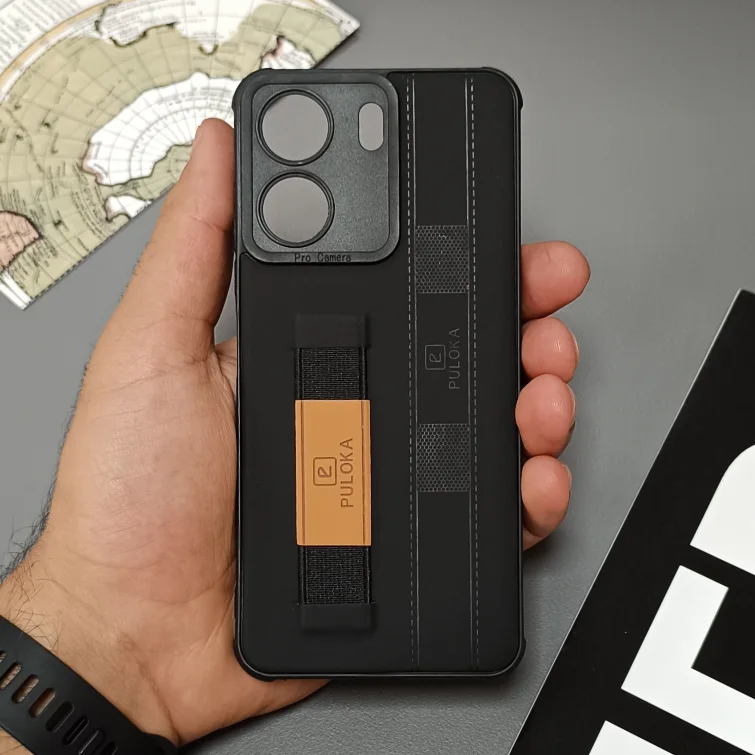 قاب گوشی Xiaomi Redmi 13C / Poco C65 مدل نگهدارنده انگشت کشی برند PULOKA - رنگ مشکی