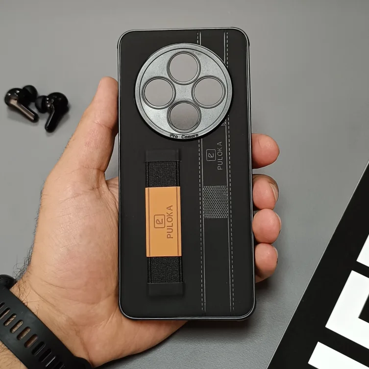 قاب گوشی Xiaomi Redmi 14C / Redmi A4 / Poco C75 مدل نگهدارنده انگشت کشی برند PULOKA - رنگ مشکی