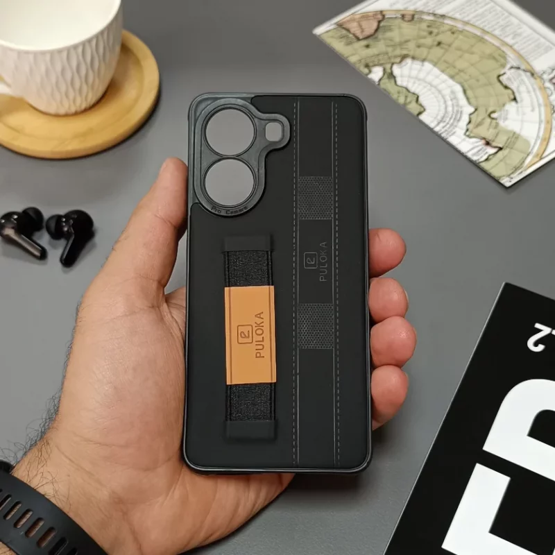 قاب گوشی Xiaomi Poco X7 Pro مدل نگهدارنده انگشت کشی برند PULOKA - رنگ مشکی