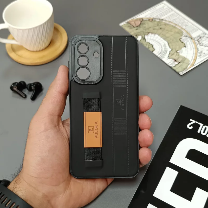 قاب گوشی Samsung Galaxy A26 مدل نگهدارنده انگشت کشی برند PULOKA - رنگ مشکی