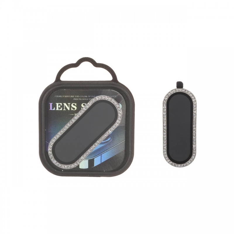 محاف لنز رینگی اورجینال فول کاور نگین دار Samsung Galaxy A26 / A36 / A56 - رنگ نقره ای