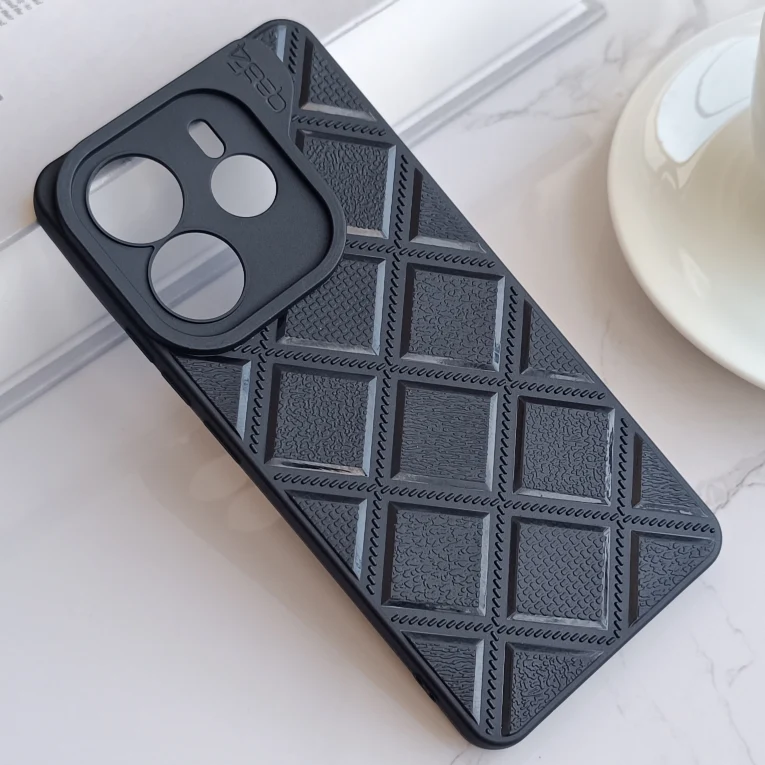 قاب گوشی مدل DiamondSafe F4 طرح لوزی با جای سیم‌کارت و سوزن مناسب گوشی‌های Xiaomi Note 14 4G – رنگ مشکی