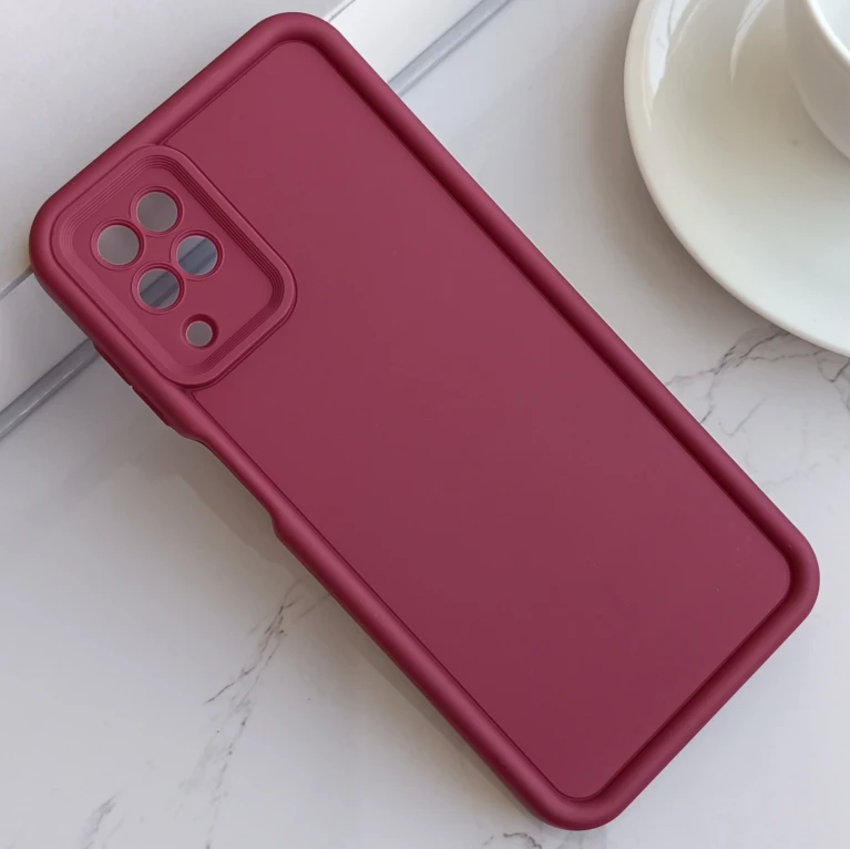 قاب گوشی A12 طرح سولید ساده رنگ زرشکی
