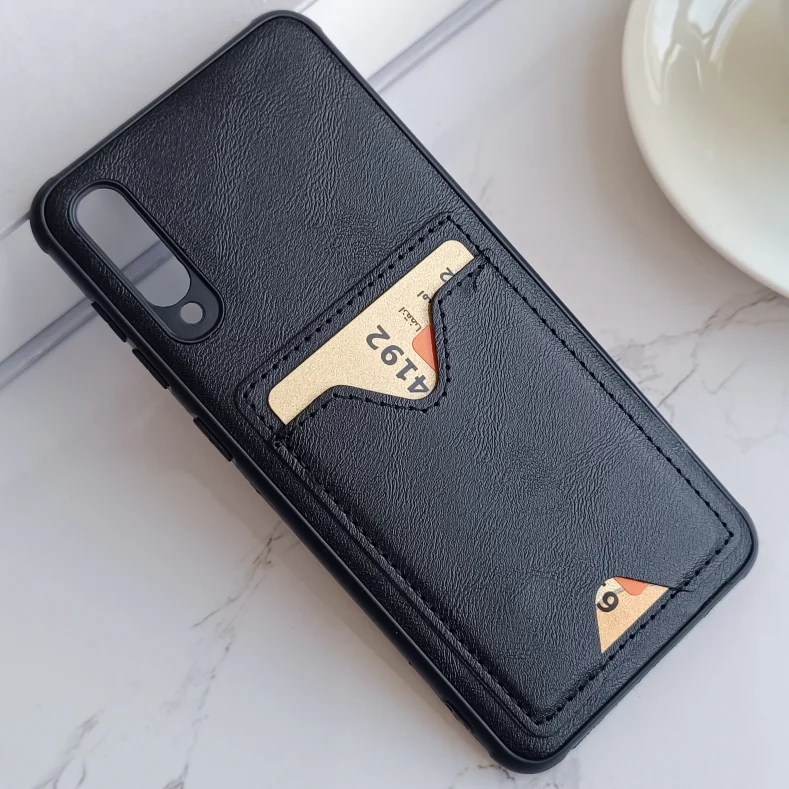 قاب جاکارتی دار Samsung Galaxy A50/A50s/A30s مدل محافظ لنز دار با چرم دوخت دار - رنگ مشکی