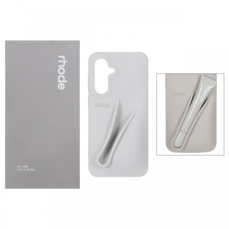 قاب سیلکونی اورجینال rhode با ست لیپ گلاس Galaxy A56/ A36 - طوسی