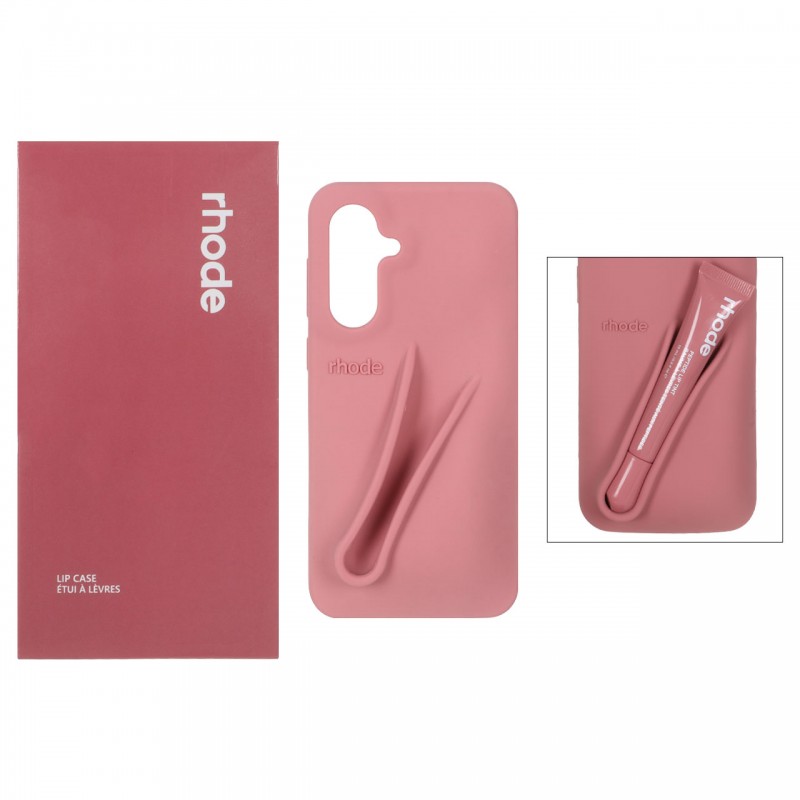 قاب سیلکونی اورجینال rhode با ست لیپ گلاس Galaxy A56/ A36 - کالباسی