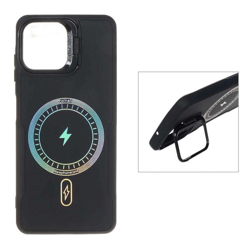 قاب طرح مگسیف Galaxy A06  استنددار - رنگ مشکی