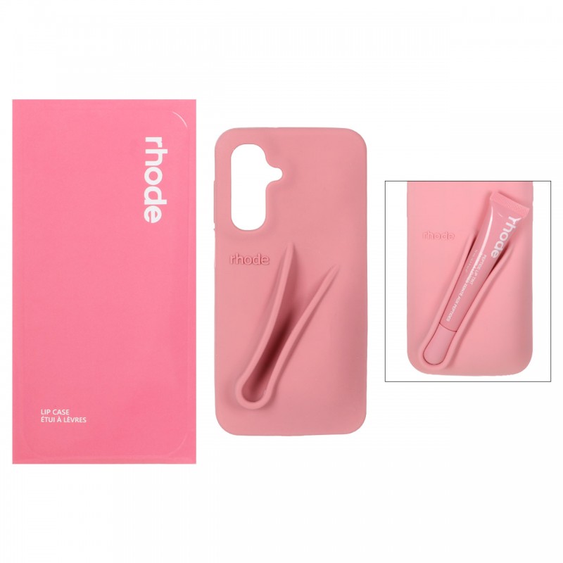 قاب سیلکونی Galaxy A16/ A26 اورجینال  rhode با ست لیپ گلاس - رنگ کالباسی