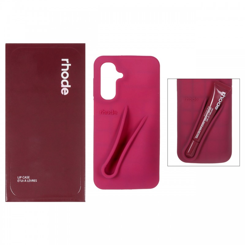 قاب سیلکونی Galaxy A16/ A26 اورجینال  rhode با ست لیپ گلاس - رنگ آلبالویی