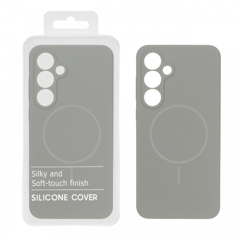 قاب سیلیکونی مگسیف Galaxy S24 FE پاک کنی اورجینال درجه یک - رنگ طوسی