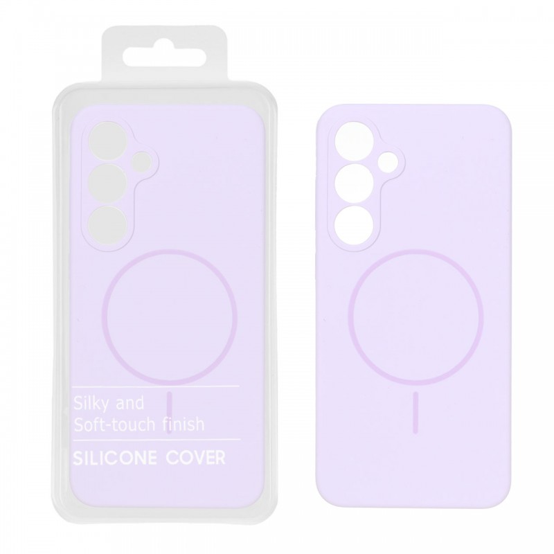 قاب سیلیکونی مگسیف Galaxy S24 FE پاک کنی اورجینال درجه یک - رنگ یاسی