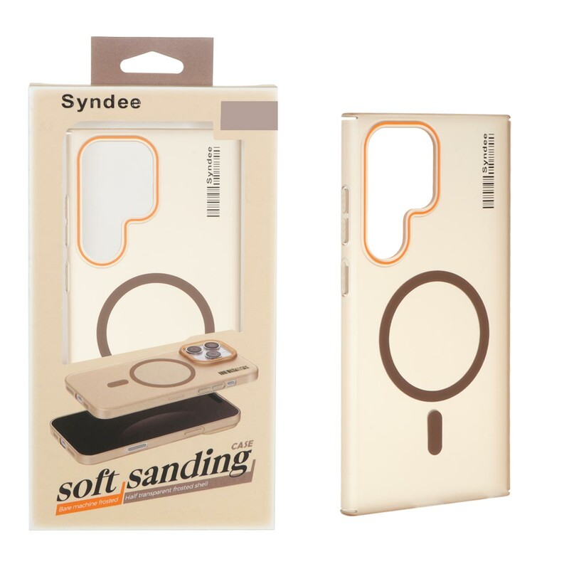 قاب اورجینال Syndee پشت مات MagSafe مدل Samsung Galaxy S24 Ultra - قهوه ای (پک دار)