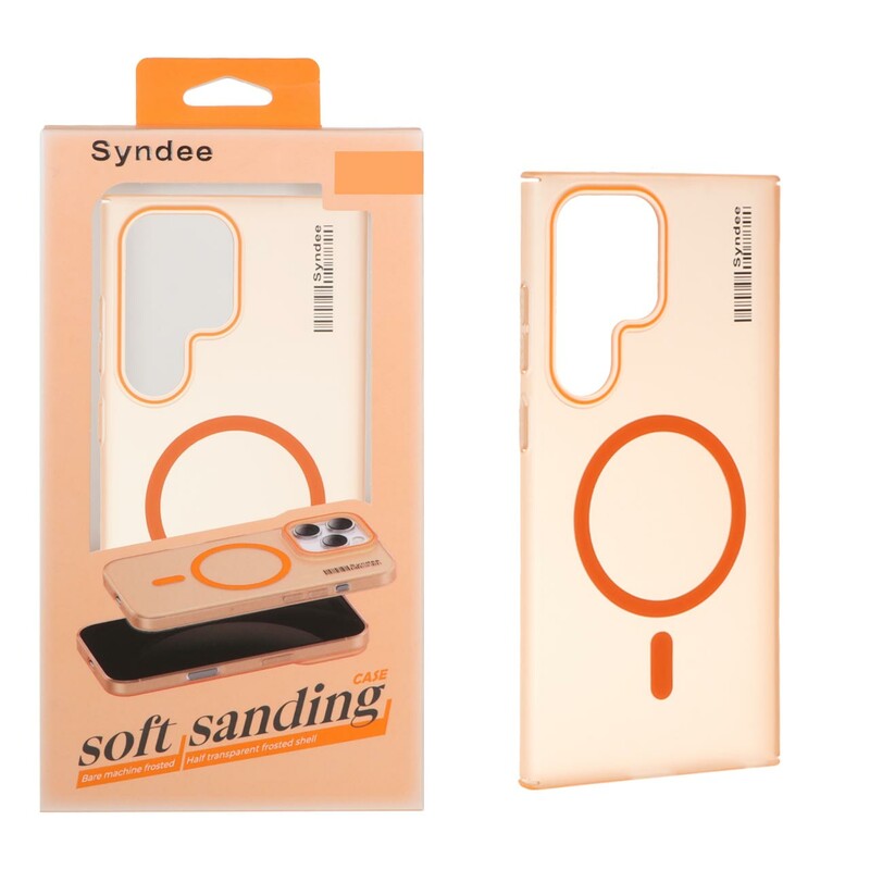 قاب اورجینال Syndee پشت مات MagSafe مدل Samsung Galaxy S24 Ultra - نارنجی (پک دار)