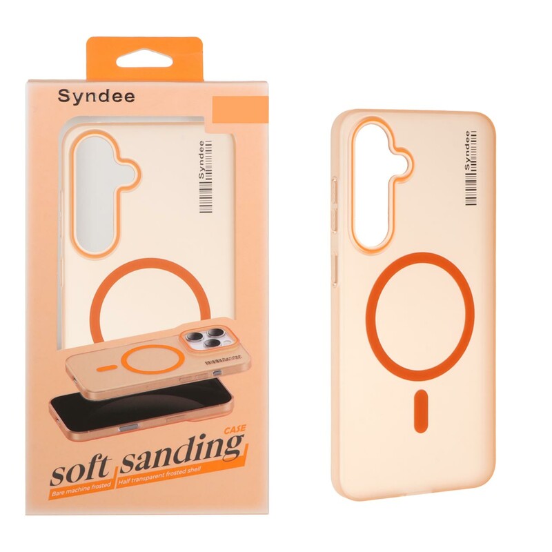 قاب اورجینال Syndee پشت مات MagSafe مدل Samsung Galaxy S24 FE - نارنجی (پک دار)