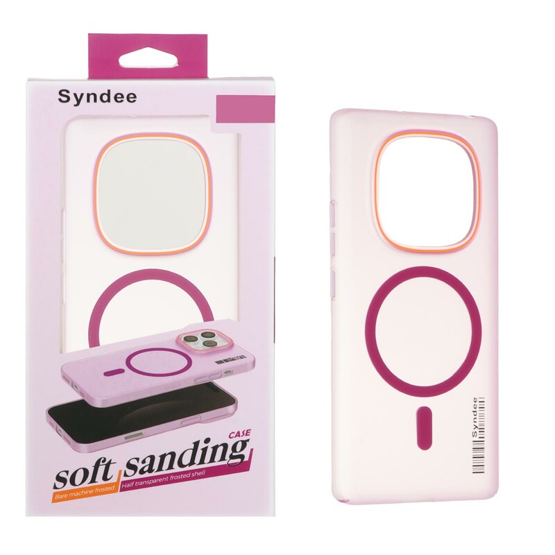 قاب اورجینال Syndee پشت مات MagSafe مدل Xiaomi Redmi Note 14 Pro 4G - سرخابی (پک دار)