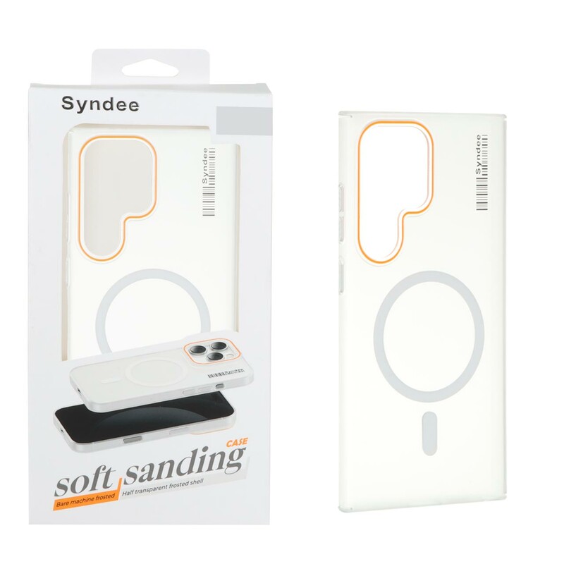 قاب اورجینال Syndee پشت مات MagSafe مدل Samsung Galaxy S24 Ultra - سفید (پک دار)