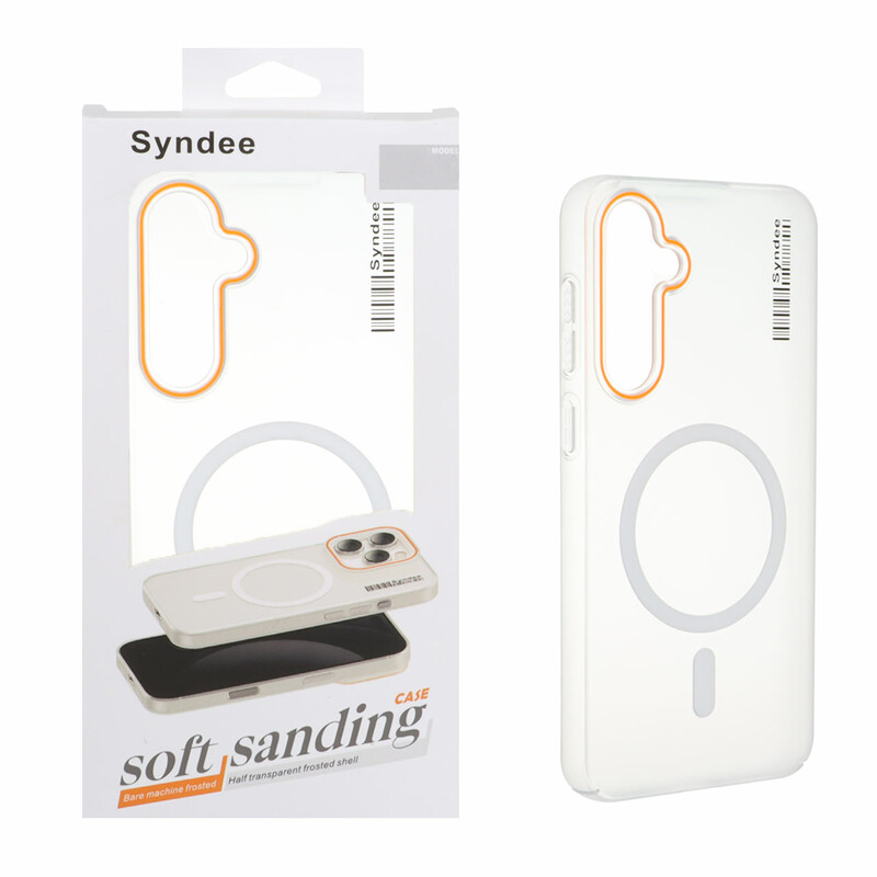 قاب اورجینال Syndee پشت مات MagSafe مدل Samsung Galaxy S23 FE - سفید (پک دار )
