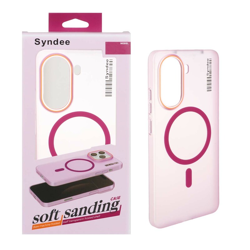 قاب اورجینال Syndee پشت مات MagSafe مدل Xiaomi Poco X7 Pro - سرخابی (پک دار )