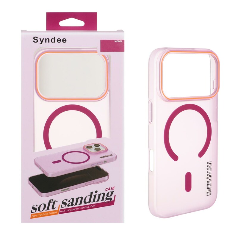 قاب اورجینال Syndee پشت مات MagSafe مدل Apple iPhone 17 Pro - سرخابی (پک دار )