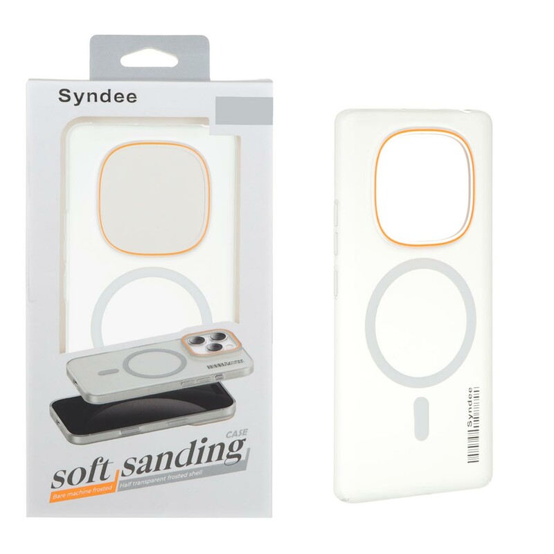 قاب اورجینال Syndee پشت مات MagSafe مدل Xiaomi Redmi Note 14 Pro 4G - سفید (پک دار)