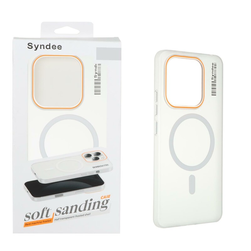 قاب اورجینال Syndee پشت مات MagSafe مدل Xiaomi Redmi Note 14 4G - سفید (پک دار)