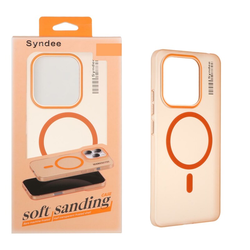 قاب اورجینال Syndee پشت مات MagSafe مدل Xiaomi Redmi Note 14 4G - نارنجی (پک دار)