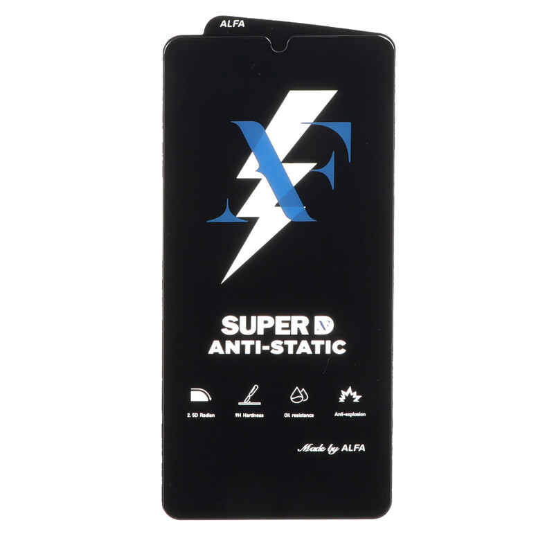 محافظ صفحه نمایش شیشه ای Super D Anti Static ALFA مدل Samsung Galaxy A31 / A32 4G / A33 5G / A22 4G / F22 4G / M22 / M32 4G (بدون پک)