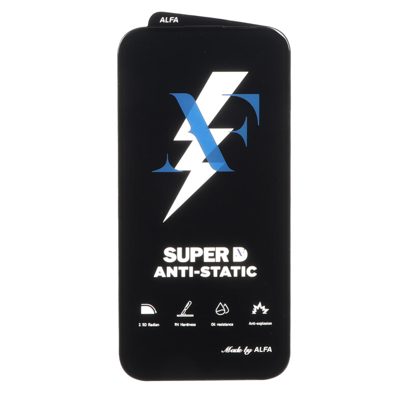 محافظ صفحه نمایش شیشه ای Super D Anti Static ALFA مدل Apple iPhone 16 / iPhone 15 / iPhone 14 Pro (بدون پک)