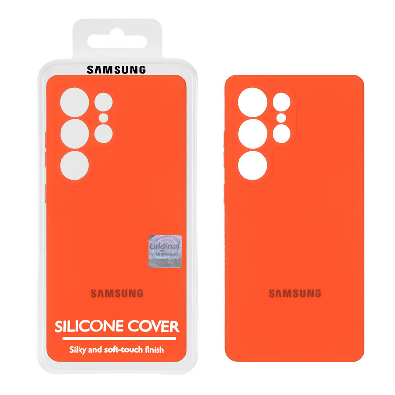 قاب سیلیکونی پاک کنی اورجینال Master Quality مدل Samsung Galaxy S25 Ultra - نارنجی (پک دار)