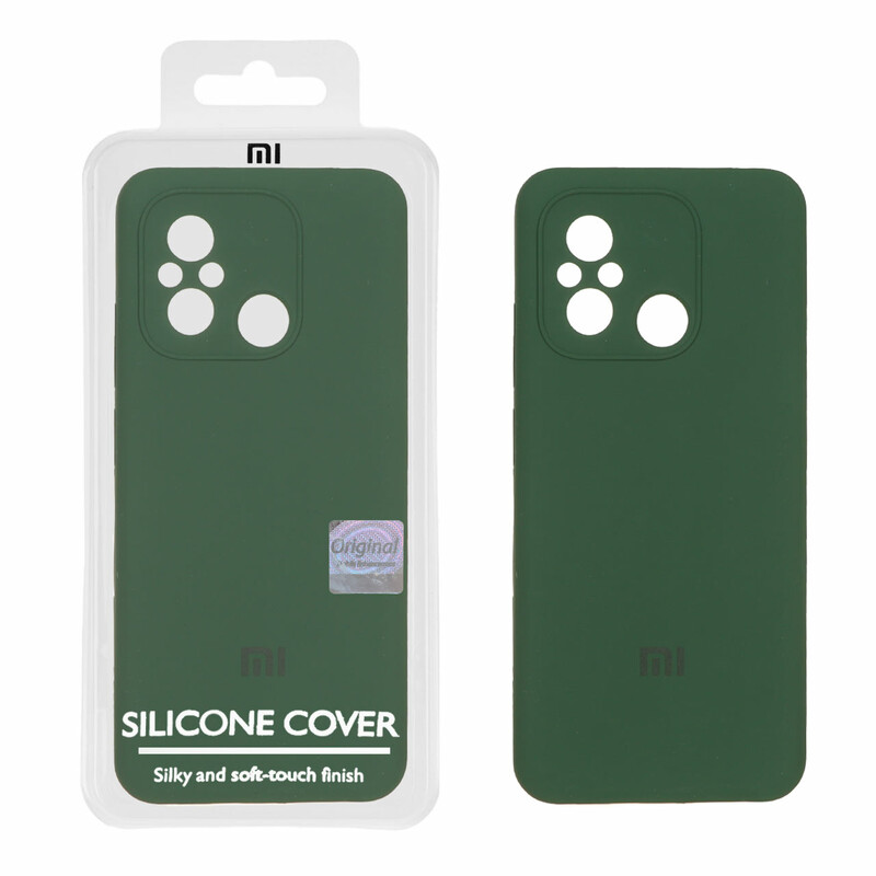 قاب سیلیکونی پاک کنی اورجینال Master Quality مدل Xiaomi Redmi 12C / Redmi 11A / Poco C55 - سبز تیره (پک دار)