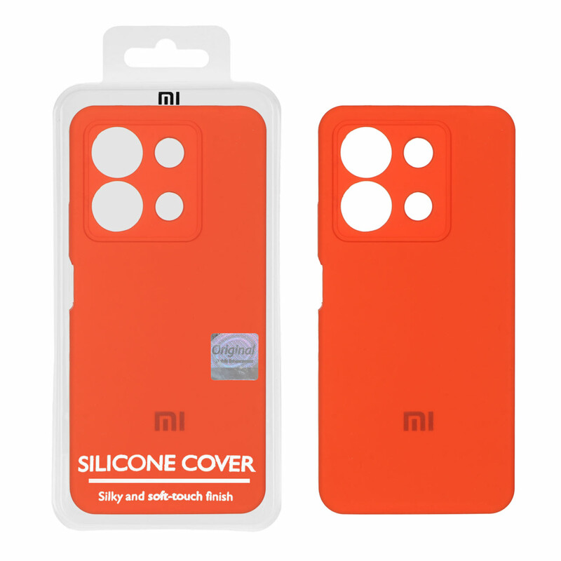 قاب سیلیکونی پاک کنی اورجینال Master Quality مدل Xiaomi Redmi Note 13 4G - نارنجی (پک دار)