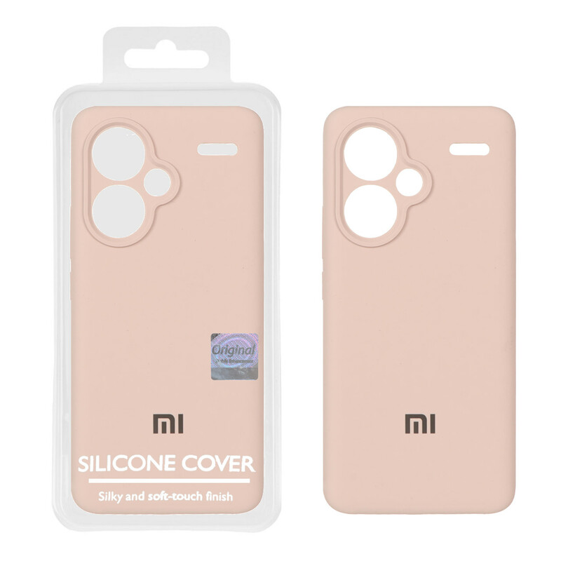 قاب سیلیکونی پاک کنی اورجینال Master Quality مدل Xiaomi Redmi Note 13 Pro Plus 5G - کرم نارنجی (پک دار)