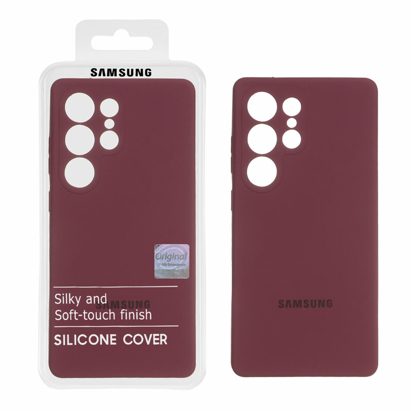 قاب سیلیکونی پاک کنی اورجینال Master Quality مدل Samsung Galaxy S25 Ultra - زرشکی (پک دار)