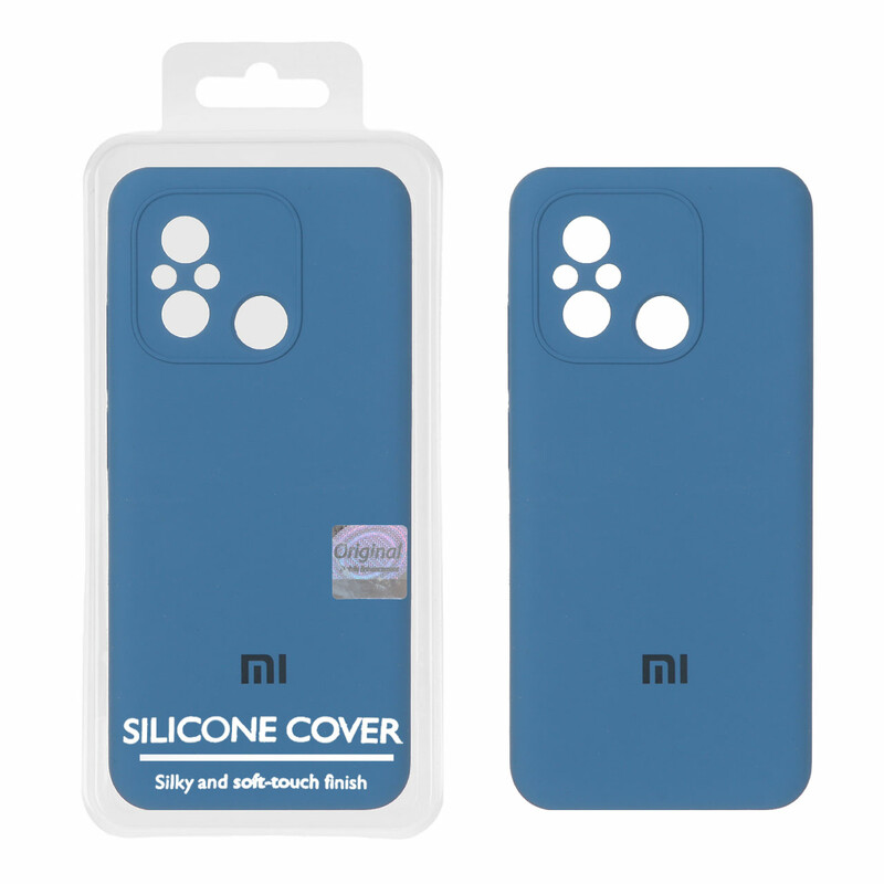قاب سیلیکونی پاک کنی اورجینال Master Quality مدل Xiaomi Redmi 12C / Redmi 11A / Poco C55 - آبی تیره (پک دار)