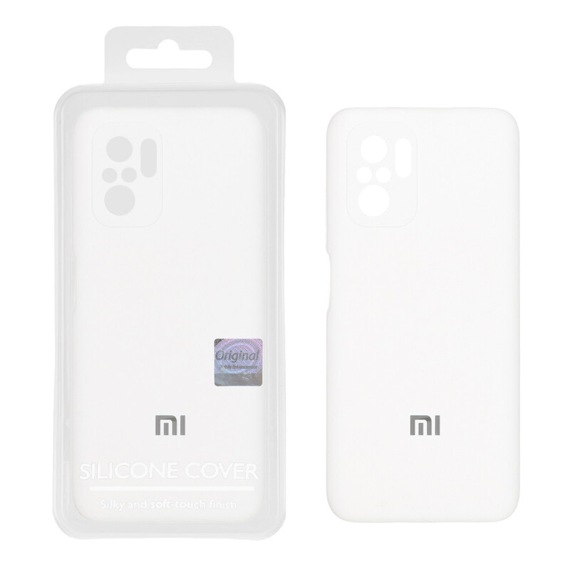 قاب سیلیکونی پاک کنی اورجینال Master Quality مدل Xiaomi Redmi Note 10 4G / Redmi Note 10S / Poco M5S - سفید (پک دار)