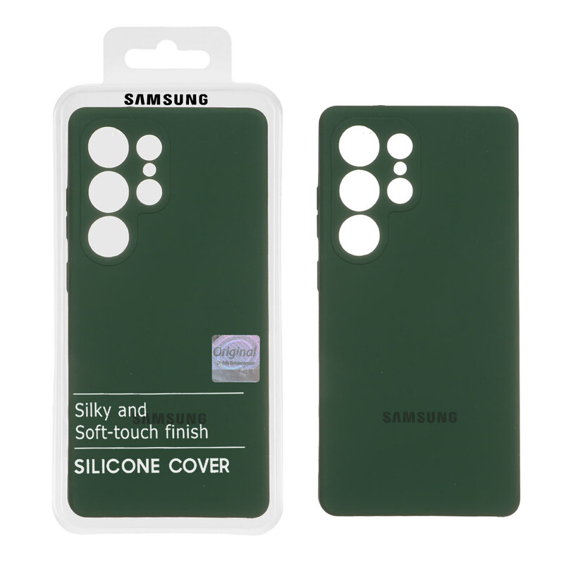 قاب سیلیکونی پاک کنی اورجینال Master Quality مدل Samsung Galaxy S25 Ultra - سبز تیره (پک دار)