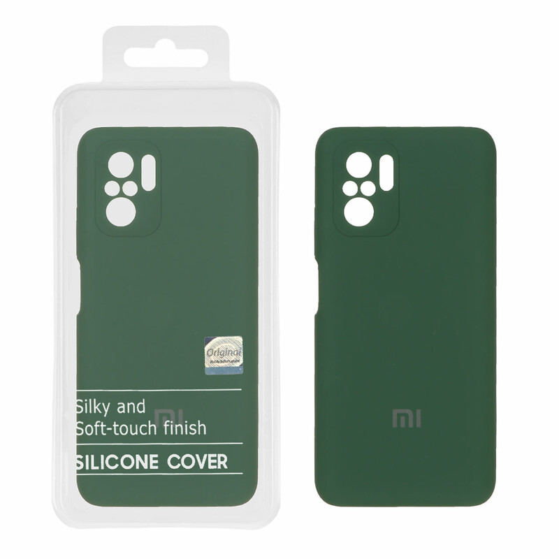 قاب سیلیکونی پاک کنی اورجینال Master Quality مدل Xiaomi Redmi Note 10 4G / Redmi Note 10S / Poco M5S - سبز تیره (پک دار)